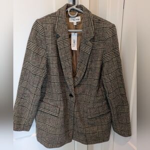 NWT Plaid Long Line Blazer